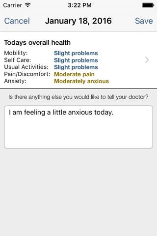 IBM Watson Patient Diary screenshot 2