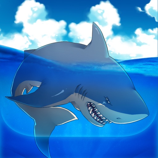 Surfer Girl Shark Attack Escape Icon