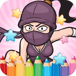 Coloriages De Coloriages Livre Mignon Ninja - modèle éducatif d'apprentissage jeux pour tout-petits & kids