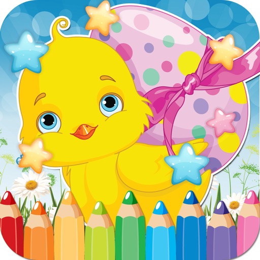 Chicken Drawing Coloring Book - Cute Caricature Art Ideas pages for kids icon