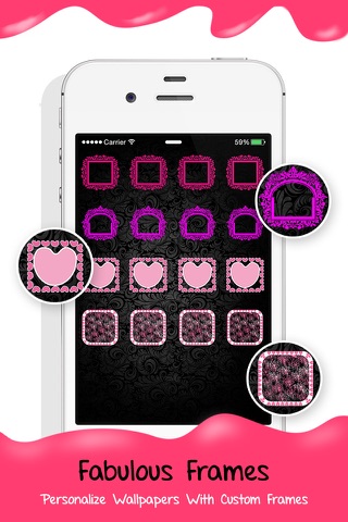 Pink Wallpaper Maker for your Home Screen - Make custom Backgrounds with colorful Frame, Shelf & Docks screenshot 3