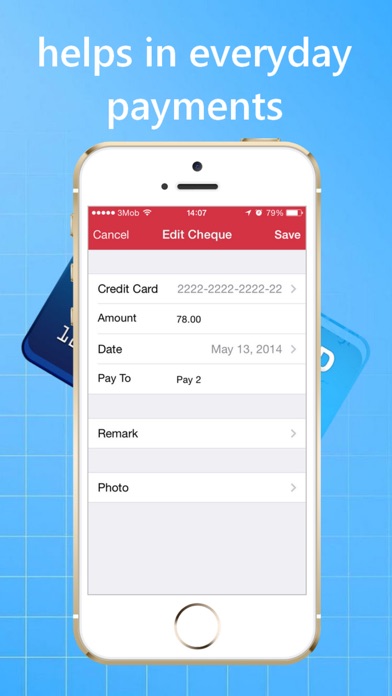 Credit Cards and Cheques Keeper Screenshot