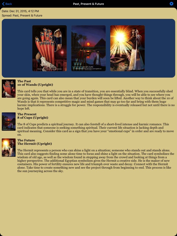 The Journey into Egypt Tarot iPad screenshot 4 - Entertainment app
