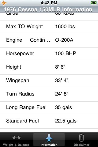 C150M LR Weight and Balance Calculator screenshot 3