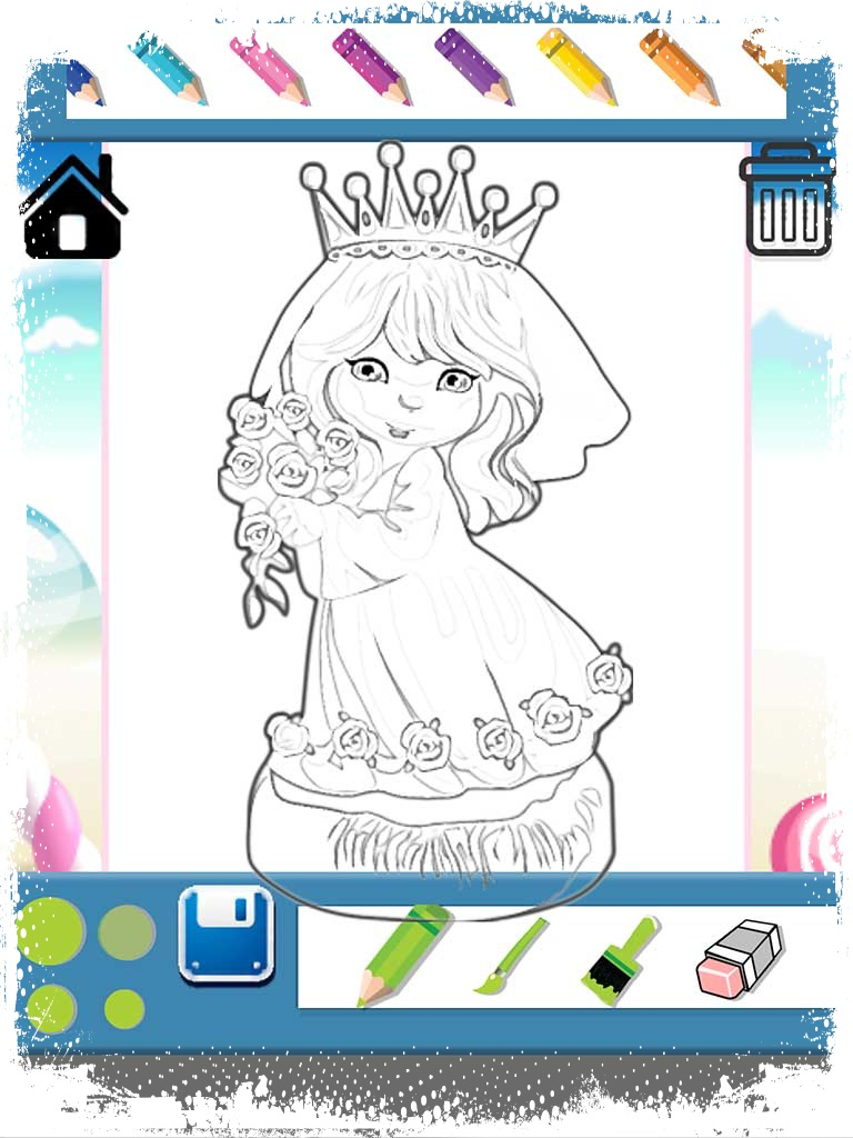 Princess Paint Draw Coloring good drawings for kid