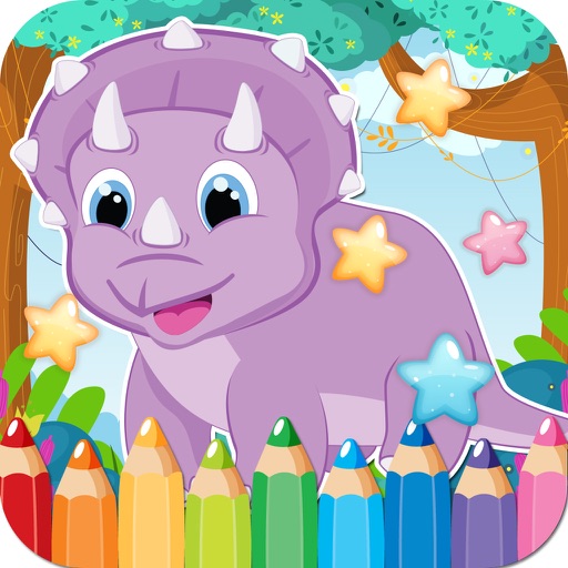 Dino Drawing Coloring Book Painting Pages icon