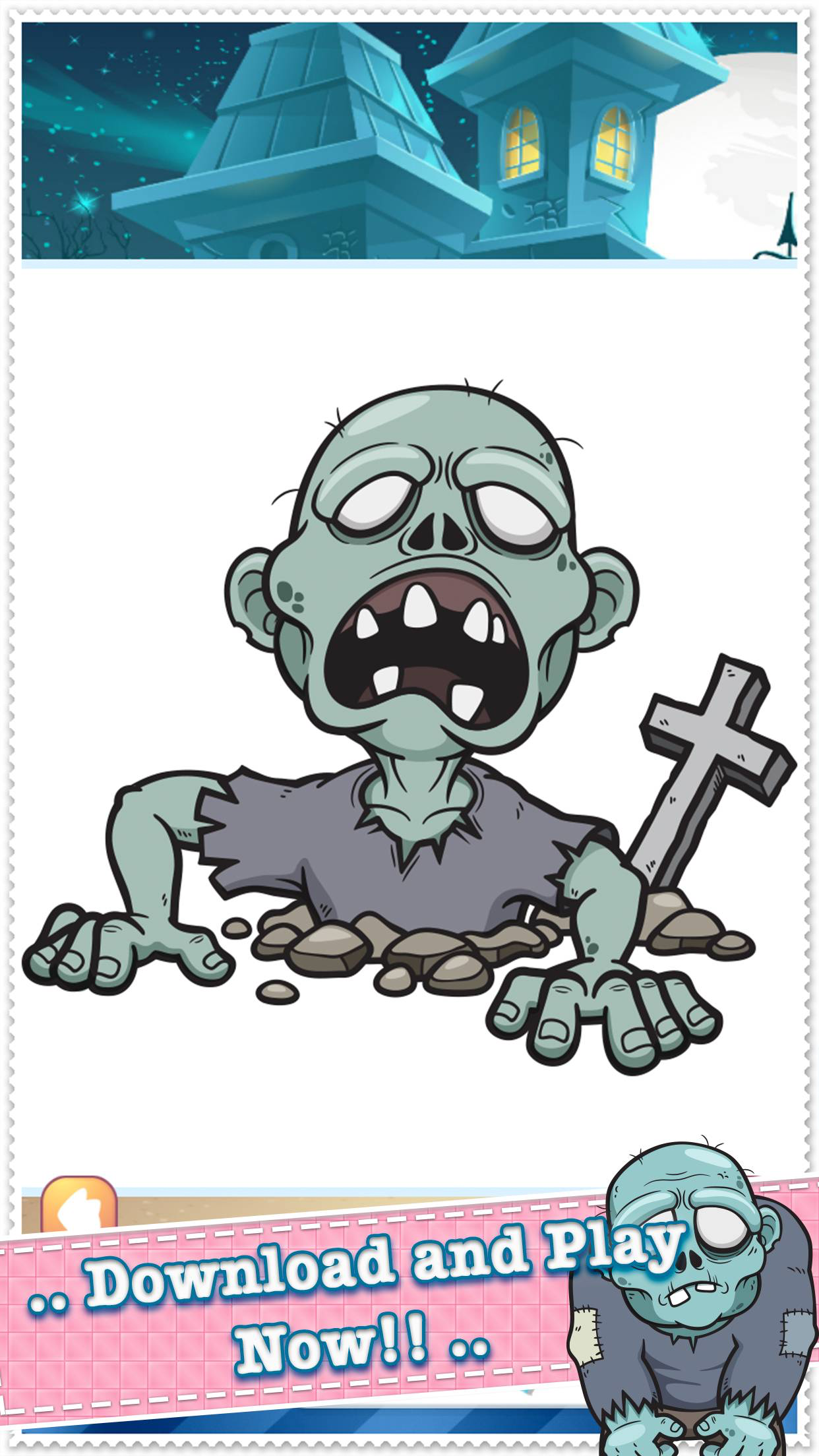 Coloring Book Cute Zombie Colorings Pages - pattern educational learning games for toddler & kids screenshot 5