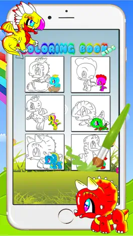 Game screenshot Динозавр и дракона раскраски - Рисунок Картина Игры для девочек apk