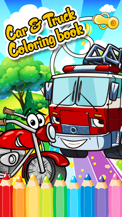 Car Fire Truck Free Printable Coloring Pages For Kids iPhone screenshot