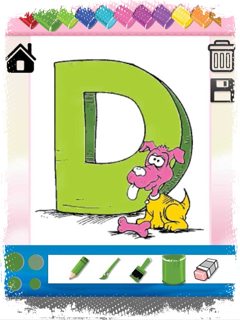 ABC Pencils Paint Draw coloring page for kids