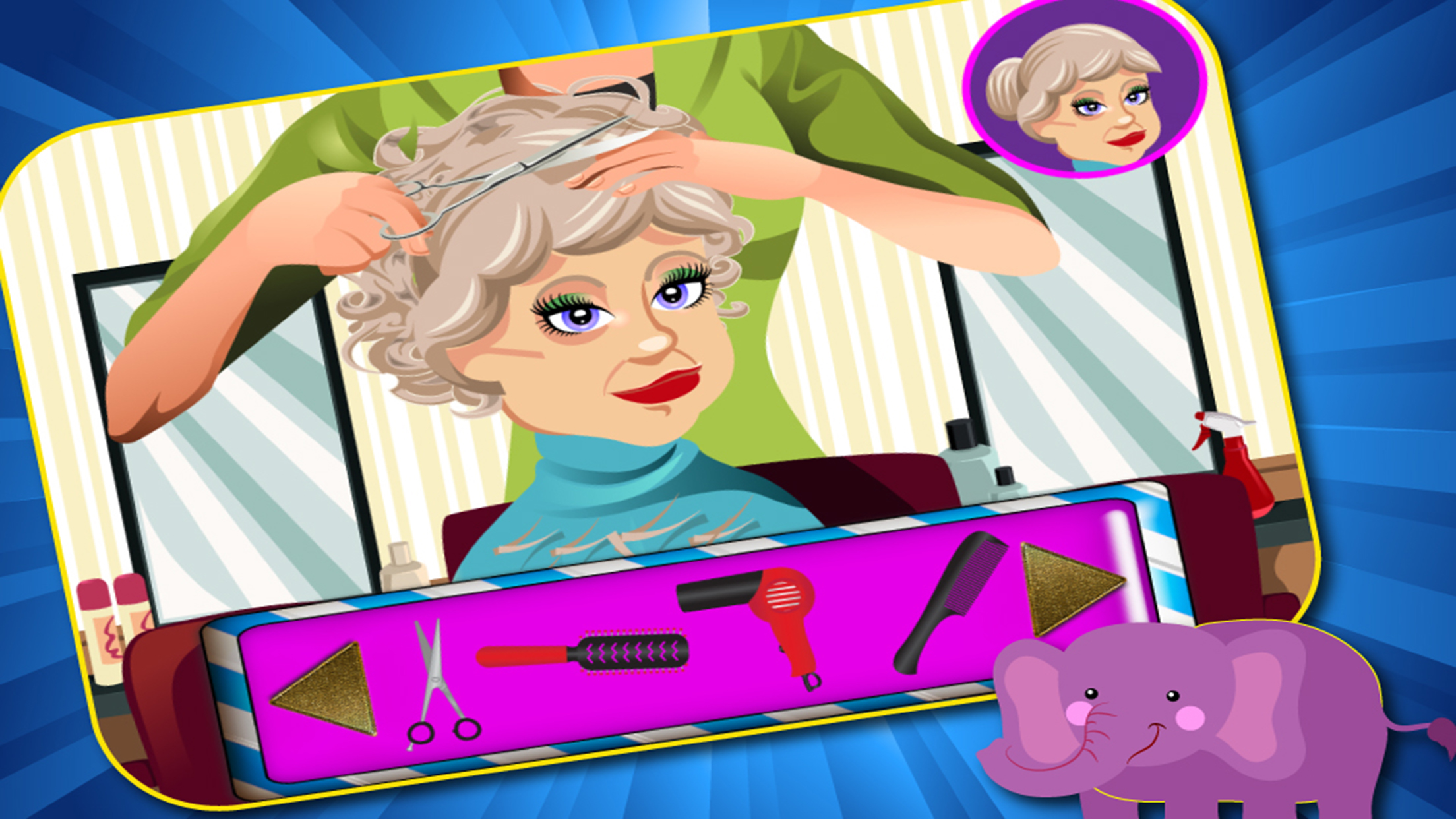 Grandma's Party Makeover Salon - Make the Granny look young & cute for Grandpa