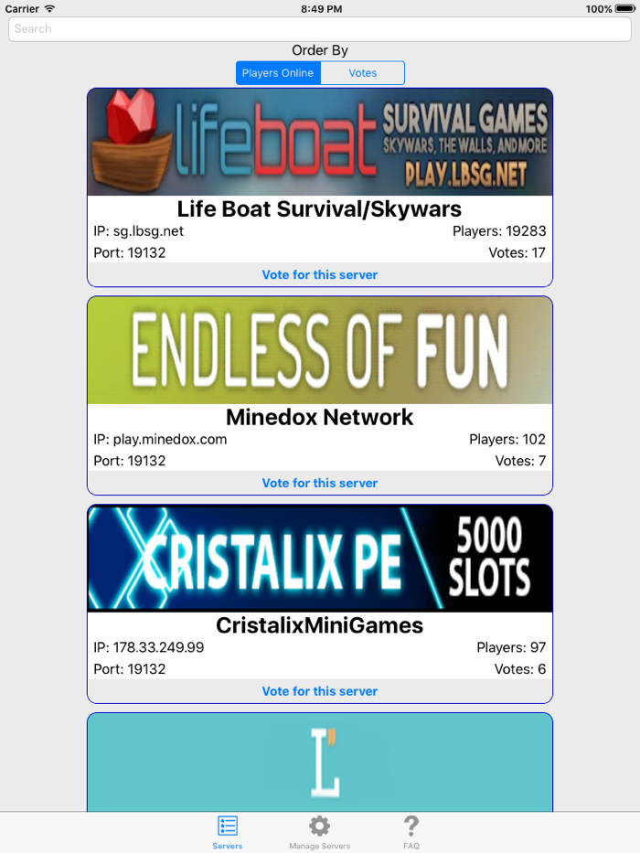 Servers for Minecraft PE - New