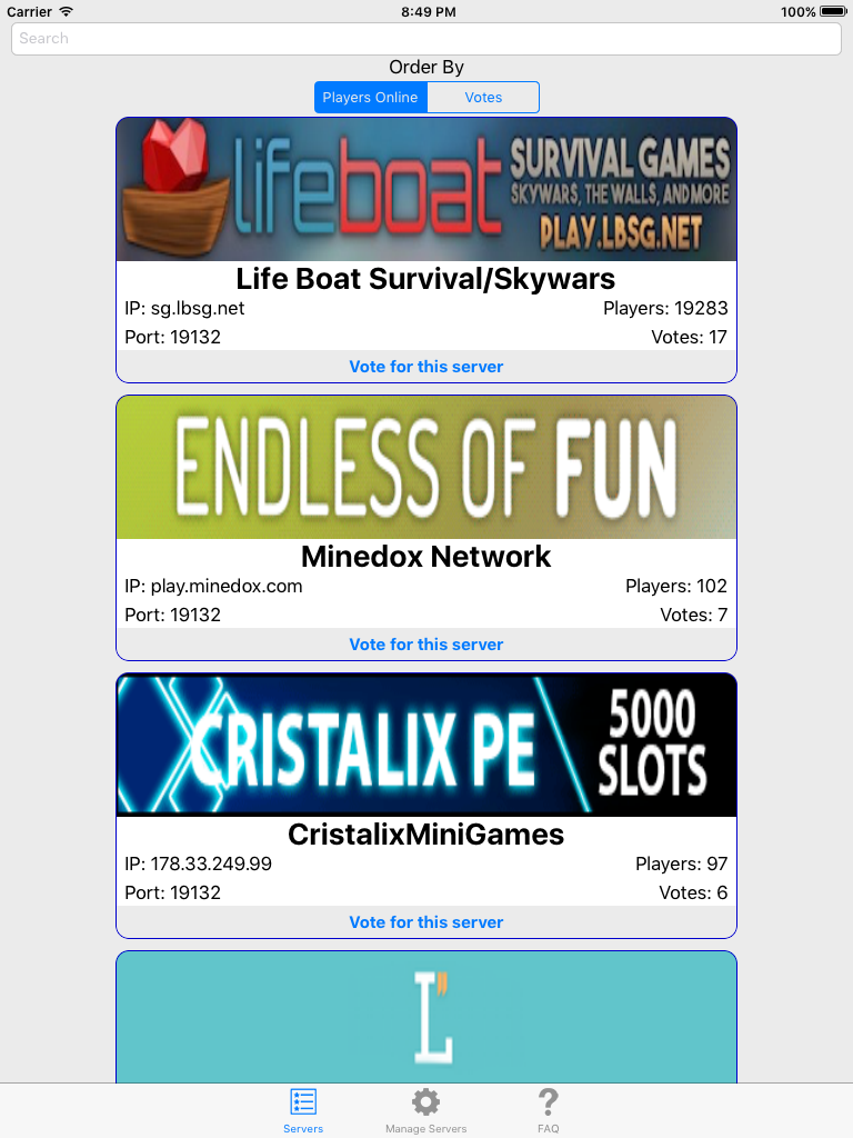 Servers for Minecraft PE - New