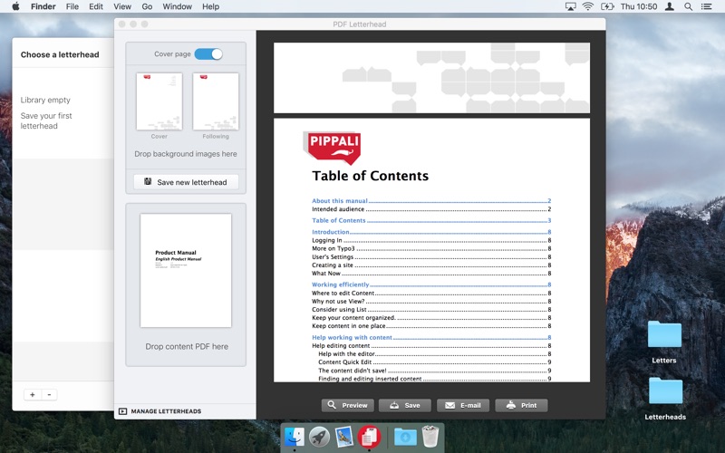 Screenshot #2 pour PDF Letterhead Pro