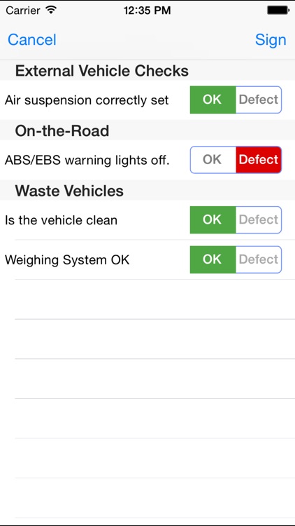 Vehicle Checklist