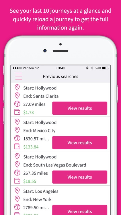 My Journey Cost Calculator