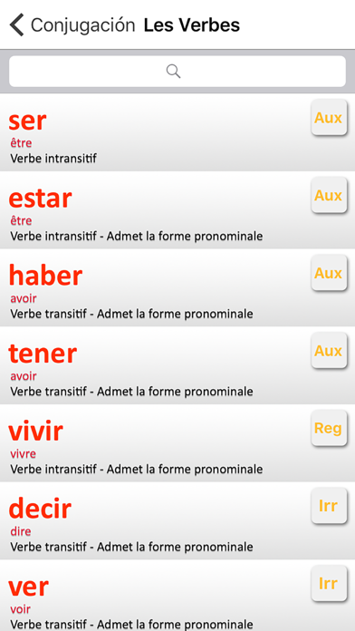 Conjugation : Spanish verbs Screenshot