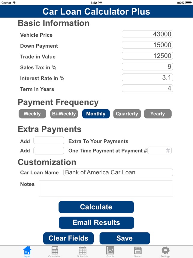 Car Loan Calculator With Extra Payments >> Car Loan Calculator Plus On The App Store Car Loan Calculator With Extra Payments >> Car Loan Calculator Plus On The App Store