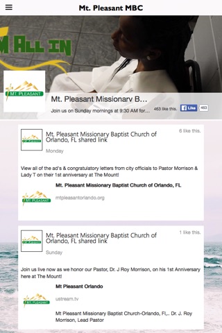 Mt Pleasant Missionary BC - FL screenshot 2