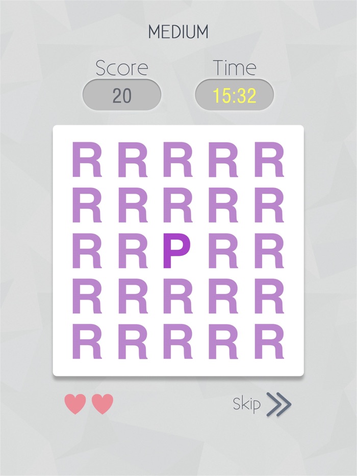 Spot It – spot the color shade  different letter