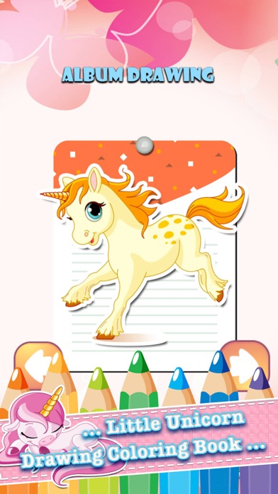 Little Unicorn Drawing Coloring Book - Cute Caricature Art Ideas pages for kids app screenshot