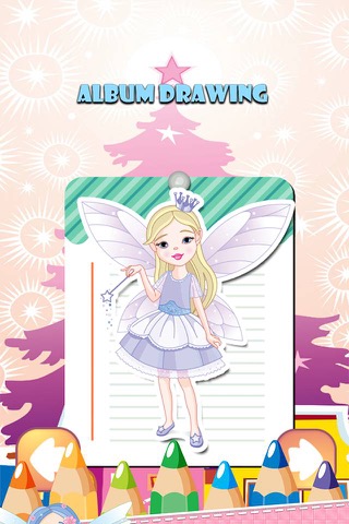 妖精姫の図面の塗り絵 - 子供のためのかわいい似顔絵アートのアイデア ページのおすすめ画像2