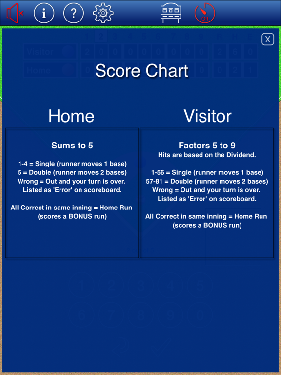 BaseballMath iPad screenshot