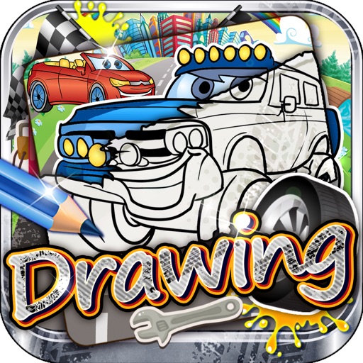 Drawing Desk Cartoon Cars : Draw and Paint Games to Coloring Book Edition icon