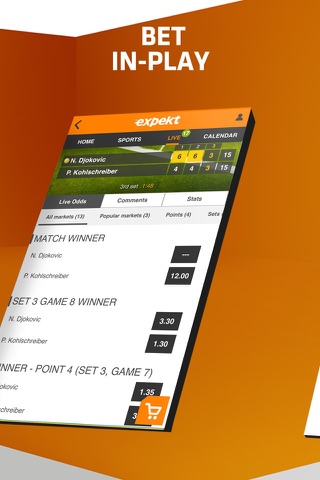 Expekt Live Sports Betting - Bet on Football, Tennis and much more! screenshot 3