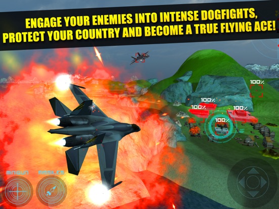 Jet Plane Fighter Pilot Flying Simulator Real War Combat Fighting Games iPad screenshot 4 - Games app