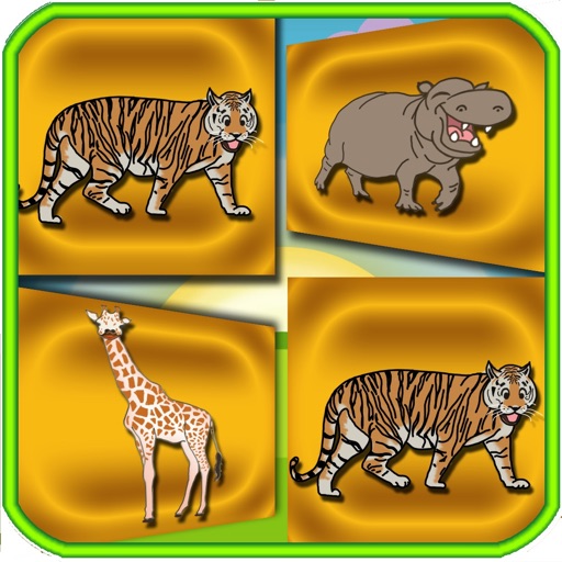 Animals Match Preschool Learning Experience In The Wild Memory Flash Cards Game icon