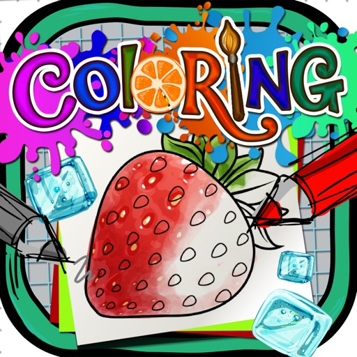 Coloring Book : Painting Pictures on Fruits and Berries Cartoon for Pro