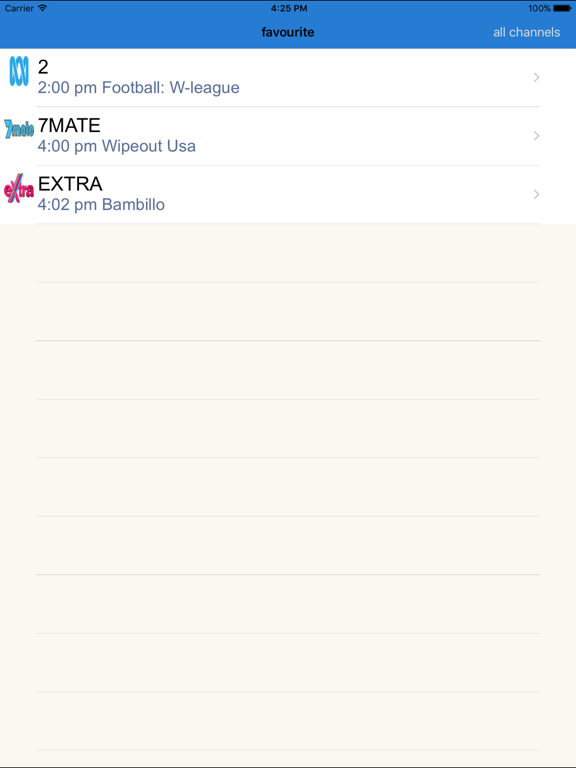 Australia's TV Guide iPad screenshot