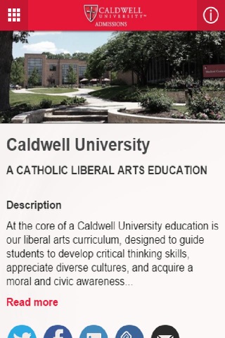 Caldwell University Admissions screenshot 2