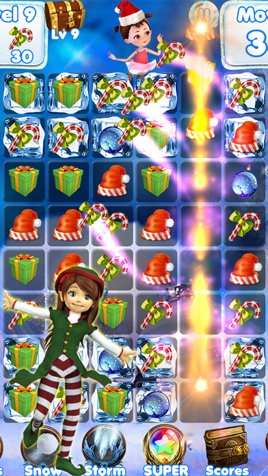 Santa Games and Puzzles - Swipe yummy candy to make it collect jewels for Christmas! Screenshot