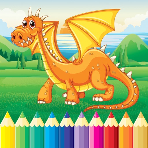 Dragon Dinosaur Coloring Book - Drawing for kids free games icon