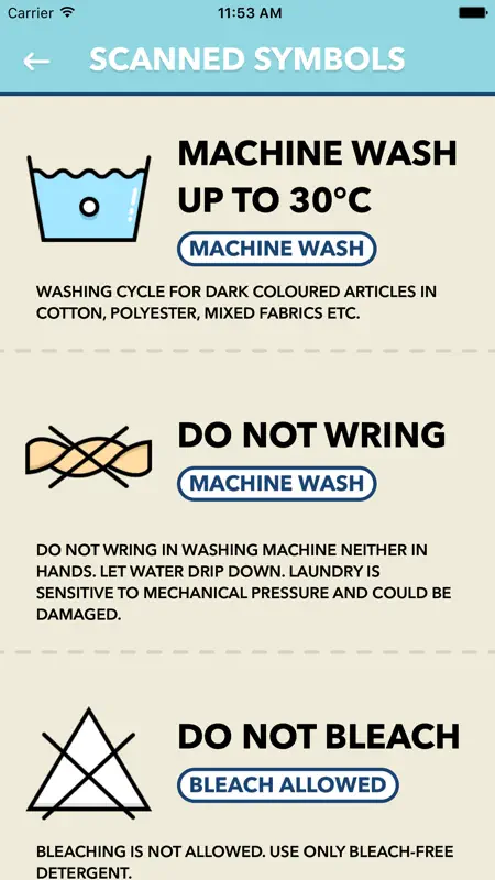 Laundry Day - Care Symbol Reader screenshot 3 of 5