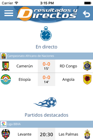 Resultados y Directos - náhled