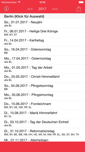 Feiertag Kalender Deutschland 2016(圖5)-速報App