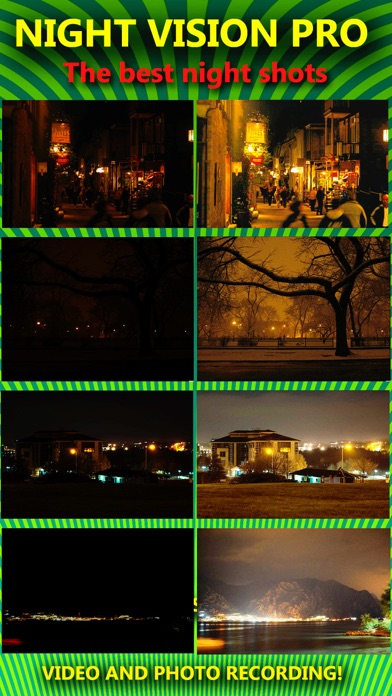 Screenshot #1 pour Nuit caméra de vision - vrai! HDR - voir dans l'obscurité (NightVision réel en mode de faible luminosité) lunettes vertes jumelles avec zoom (vidéo, photo) et le dossier secret de pro
