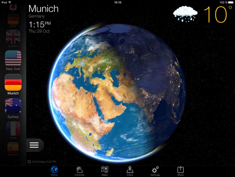 Weather Now for iPad Forecast Temperature Widget
