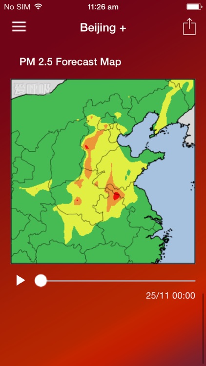 China Air Quality Forecast - PM2.5 smog daily and hourly trend
