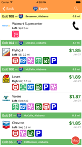 iExit Trucks: The Trucker's Highway Exit Guide screenshot