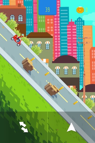 Pizza Boy Downhill - A Wheels Race Adventure In The Sky screenshot 2