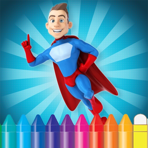 Cartoon Superhero Coloring Book - Drawing for kid free game