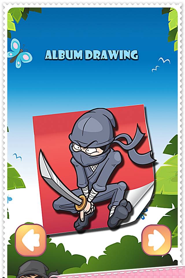 Coloring Book Cute Ninja Colorings Pages - pattern educational learning games for toddler & kids screenshot 2