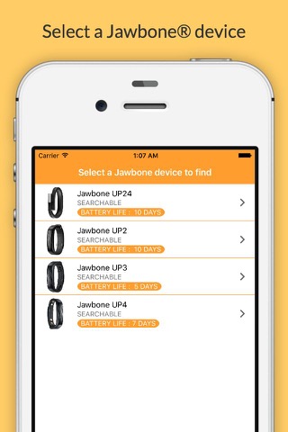 Finder for Jawbone - find your lost UP24, UP2, UP3 and UP4のおすすめ画像1