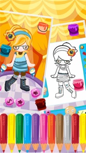 Little Girl Fashion Coloring World Drawing Educational Kids Game screenshot #3 for iPhone