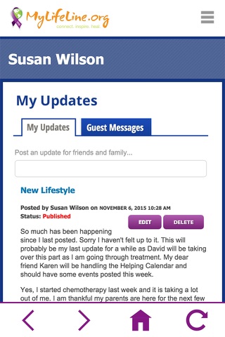 MyLifeLine.org Cancer Foundation screenshot 3