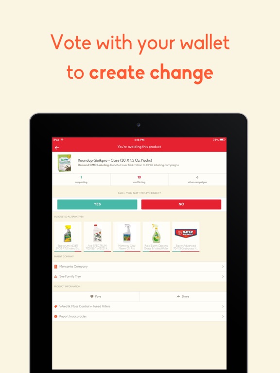 Buycott - Barcode Scanner & QR Bar Code Scanner iPad screenshot 1 - Shopping app